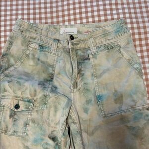 Anthropologie The Wanderer Tie-Dye Cargo Pants in Sage & Aqua